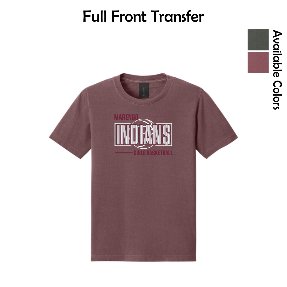 MCHS Girls Basketball Adult Heavyweight Garment-Dyed Tee