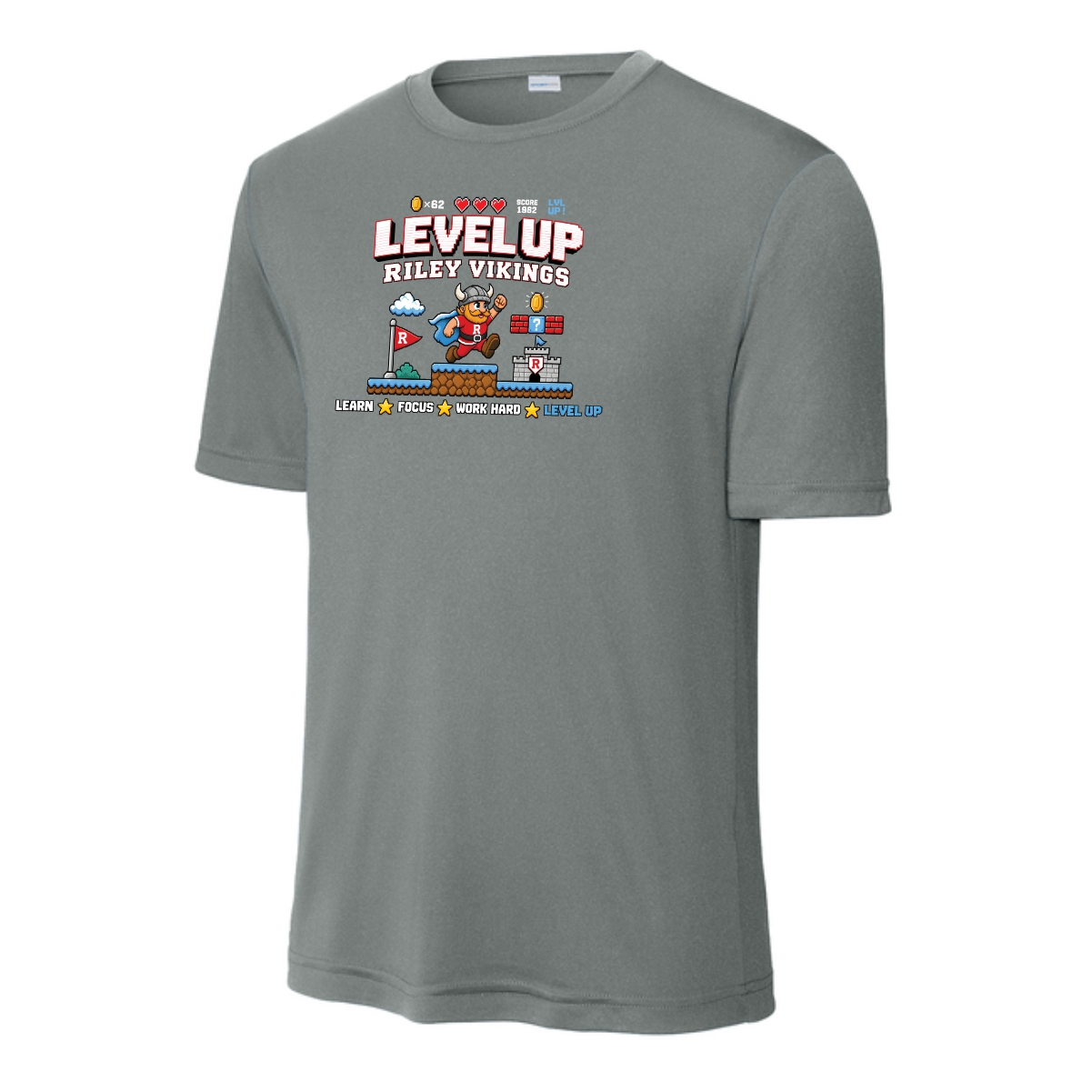 Riley Spiritwear 01 “Level Up” Adult & Youth Performance Tee - Image 2