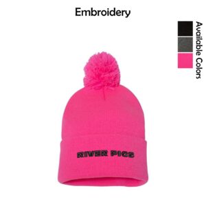 River Pigs Hockey Sportsman Cuffed Beanie with Pom-Pom