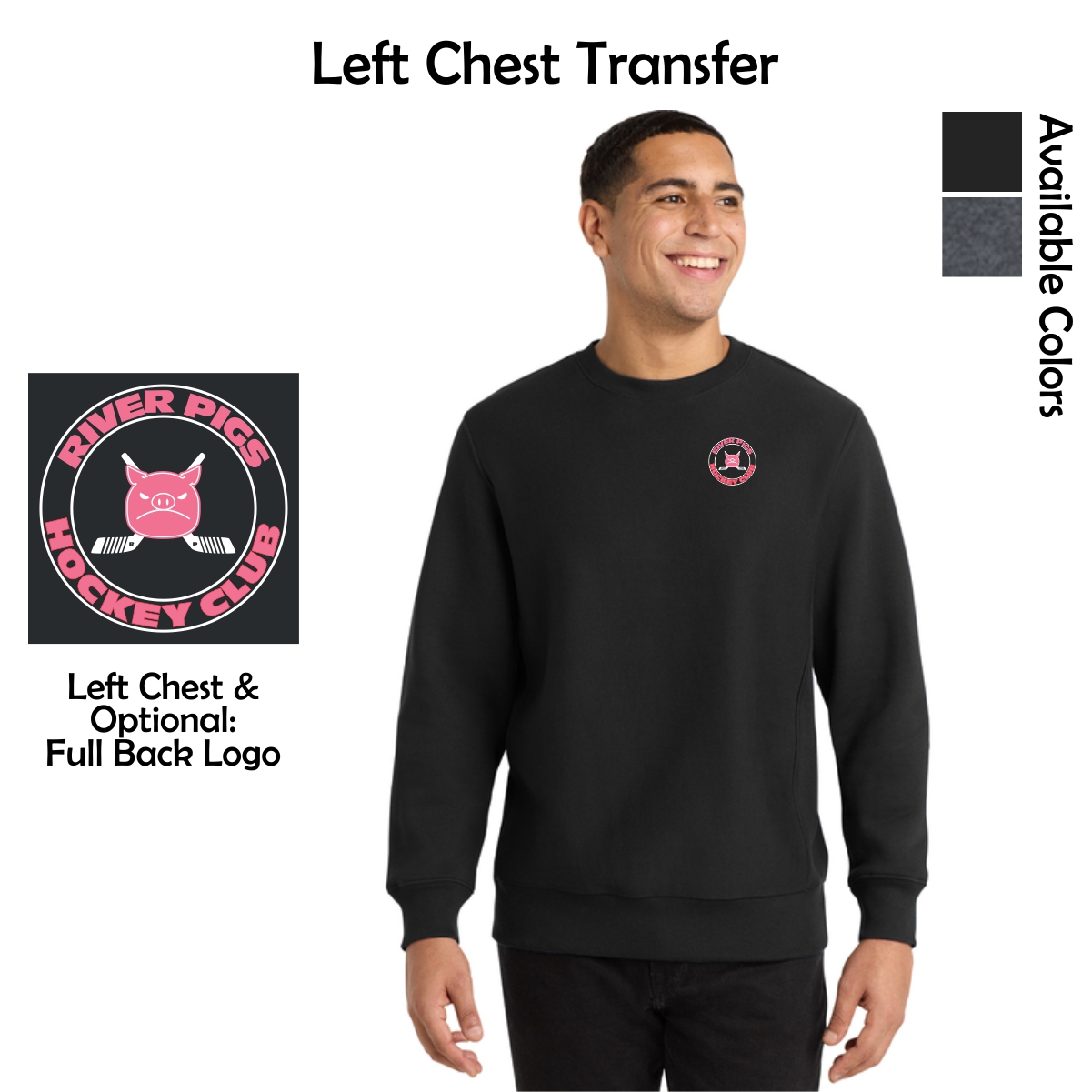 River Pigs Hockey Sport-Tek Super Heavyweight Crewneck Sweatshirt